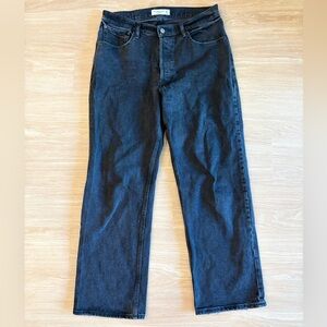 Abercrombie & Fitch Womens Dark Blue Wide Leg Jeans